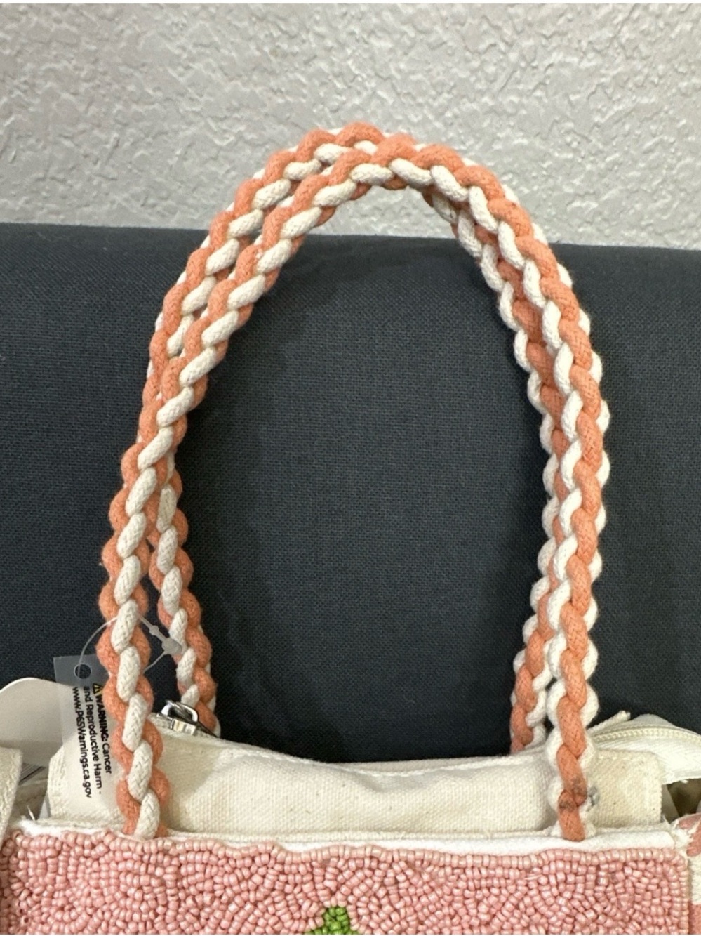 Beaded Palm Tree Crossbody Bag - Pink - Picture 3 of 8